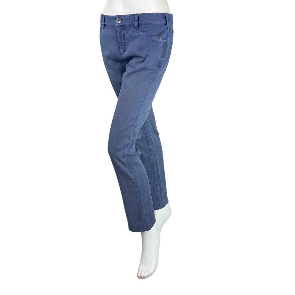 Theyskens' Theory Piqueur Blue Silk Twill Pant 5 Pocket Jeans Size 29